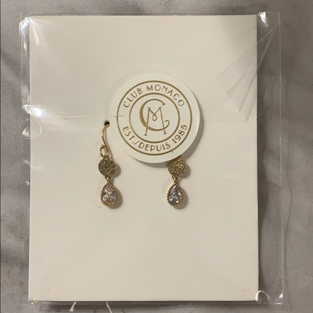 Club Monaco crystal disk earring - brand new!